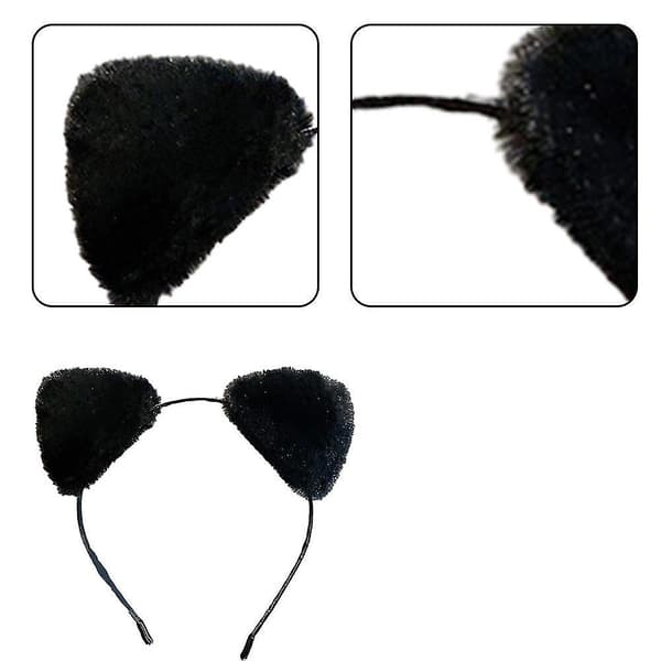 3 stk Søte Pandaøre Hodebånd Fluffy Pom Ball Hodeplagg Hårbånd