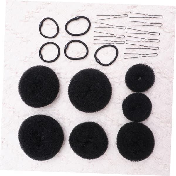 22 stk. Håropsætning Bun Kit Bolleformede Clips Elastiske Hårreb til Stylingtilbehør til DIY Fletning og Opsætning