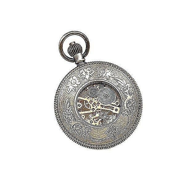 Antiikkipronssi Steampunk Mekaaninen Miesten Taskukellon Ketju | Taskukello