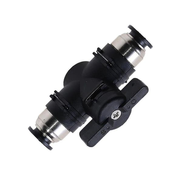 8mm Pneumatisk Push Joint Connector Buc Håndventil Switch Luftledning Rør Fittings (sort) (2 stk)
