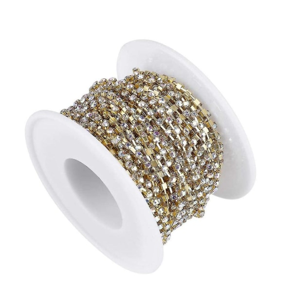 1 rulle rhinestone kæde guld/sølv krystal kæde gør-det-selv halskæde smykker telefon etui kjole bryllup dec.