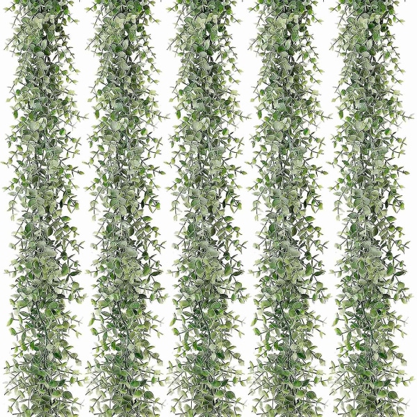 5 pakkausta 30 jalkaa Keinotekoiset eukalyptusseppeleet Tekovihreät viiniköynnökset Tekoriippuvat kasvit häävälilehteen