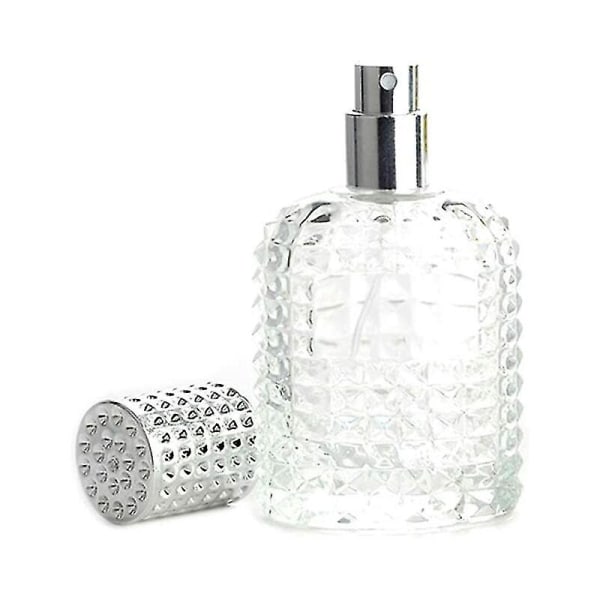 50 ml påfyllningsbar tom glas parfym sprayflaska (silver)