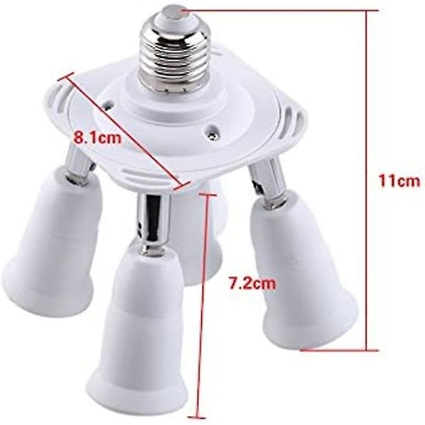 4 i 1 Justerbar E27 Base Pæreholder Splitter Adapter