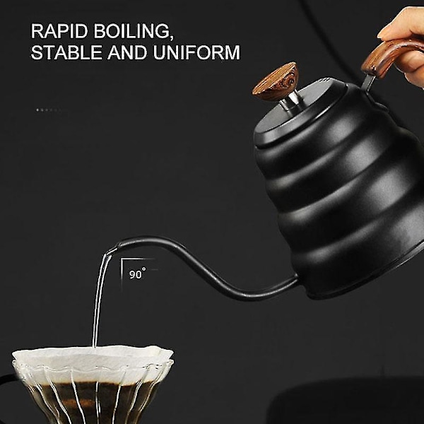 1l Rustfrit Stål Te- og Kaffekedel med Termometer og Dripper