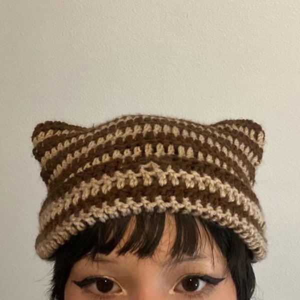 Hæklede hatte til kvinder Cat Beanie Vintage Beanie Dame Hat