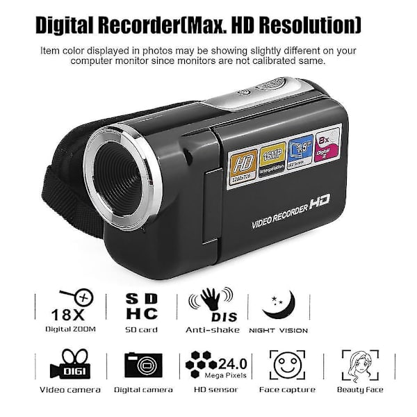 DV180 16MP Mini-videokamera 1,5'' TFT 8x digitaalinen zoomaus