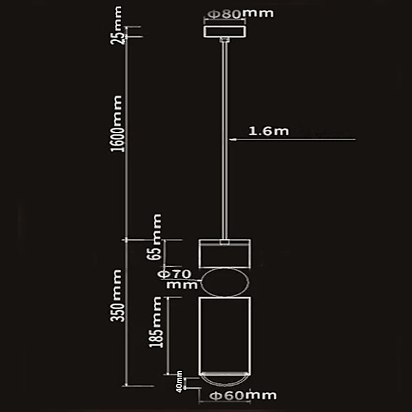 6cm LED-hängande lampor, ö-lampor, enkel design, metall