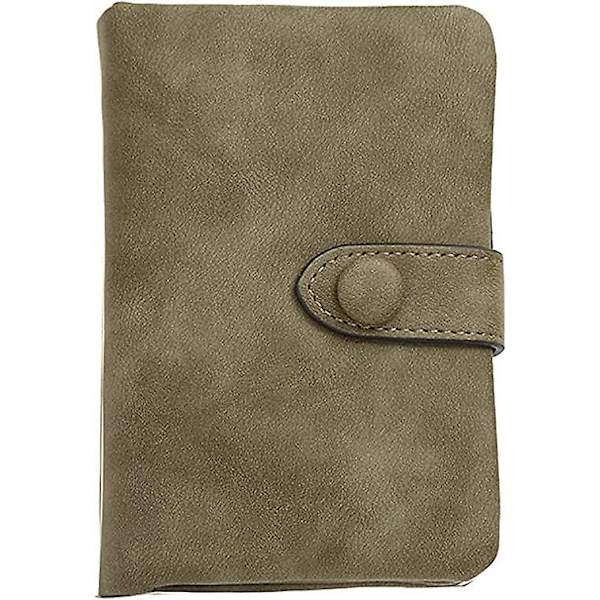 Kvinders Lille Bifold Clutch Pung Slank PU Læder Håndledsrem Håndtaske Damer Lynlås Penge Organiseringsmøntpung Med ID-Kortsvindue
