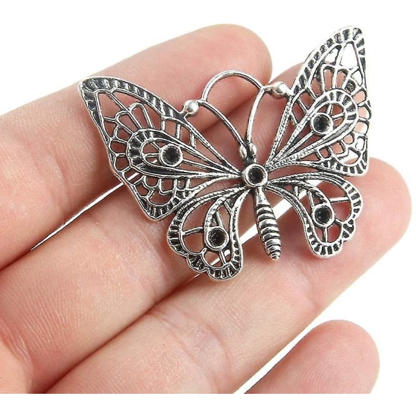 10 Pack sinklegering sjarm antikk sølv sommerfugl sjarm anheng metall smykker funn