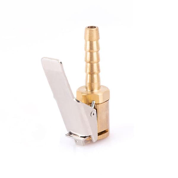 Bil Luftpump Adapter Koppar 6mm Clip-on Munstycke Adapter (4st, Guld)
