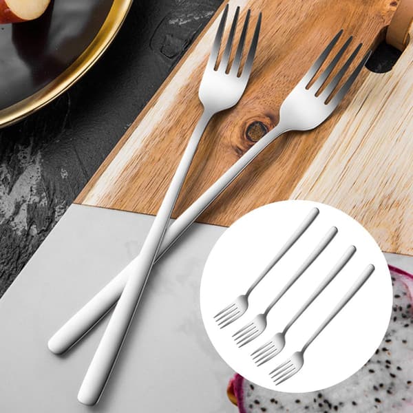 Middagsgafler Elegant Design 4 stk. Rustfrit Stål med Komfortabelt Greb og Ingen Ru Ender Metalgafler
