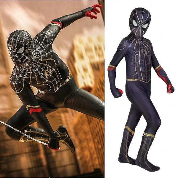 Spider-Man: No Way Home Zentai Bodysuit Barnedrakt for Gutter Superhelt Kostyme 3-4 Years