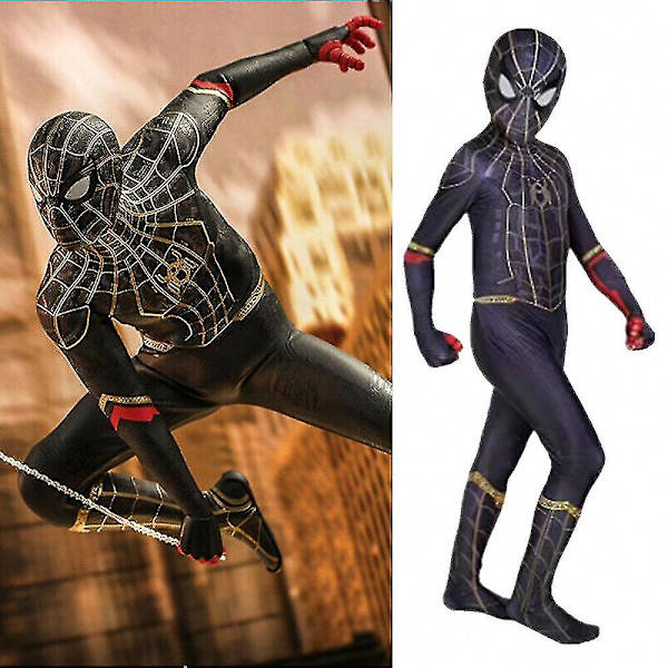 Spider-Man: No Way Home Zentai Bodysuit Barnkläder Superhjälte Cosplay Kostym Festkläder 11-12 Years