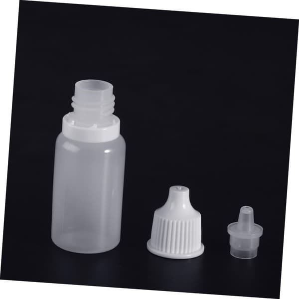 10-pack 10 ml barnskyddade flaskor med klämbar droppare för vätskeförvaring