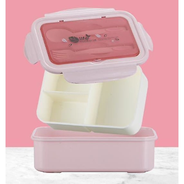 Opiskelijan Mikroaaltouunissa Kuumennettava Bento-laatikko Jaettu Ruudukkosarja