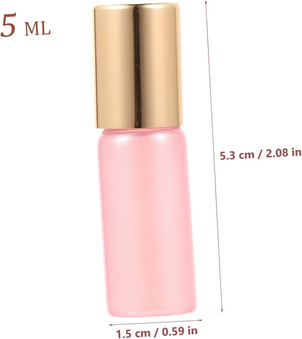 10 st 5 ml påfyllningsbara glasflaskor med läckagesäkra guldkorkar, tomma bärbara roll-on-flaskor för eteriska oljor