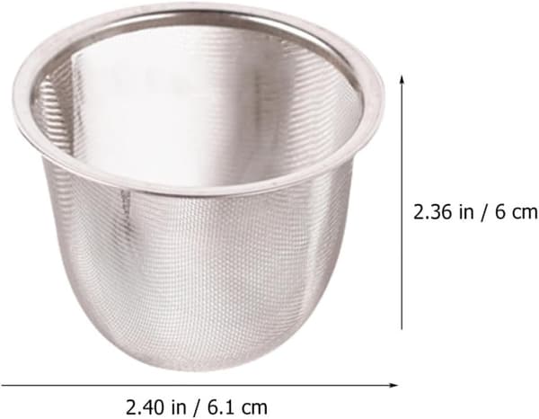 3 stk. tefilter i rustfrit stål til tekande, kaffefilter, enkelt og generøst design, nemt