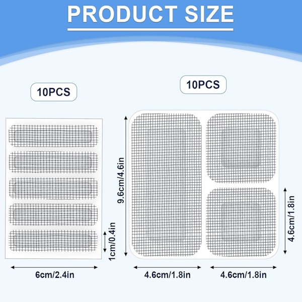 Reparationssats för flugskärm, myggnät, insektsnät, självhäftande insektsskydd -GSLA 80pcs