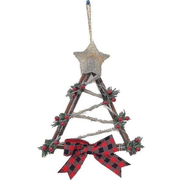 Julekrans hengende ornament Jule snømann krans ornamenter med led lys Decorbd-yuhao