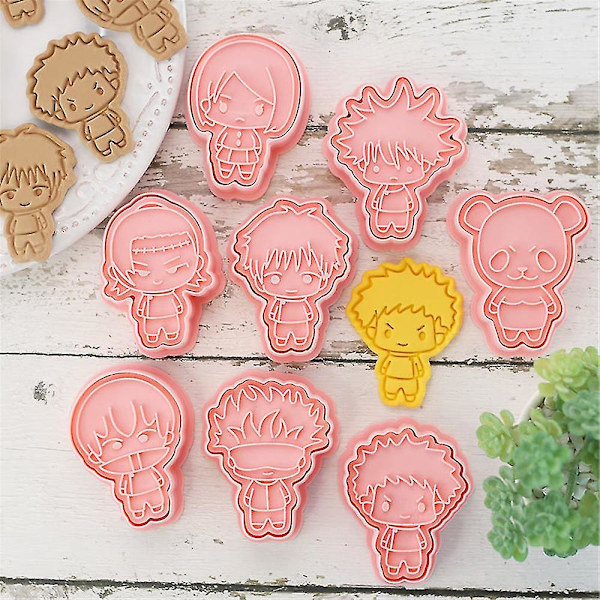 Jujutsu Kaisen Kageforme til Cookies, Kiksforme, Kagefondant, Bageværktøj, DIY Dessertform, 8 stk./sæt