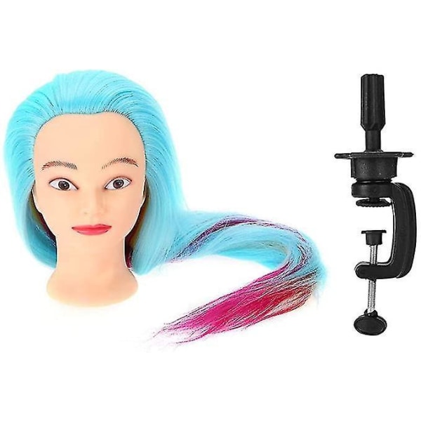 Frisørøvehoved Blå Mannequin Styling Klemme