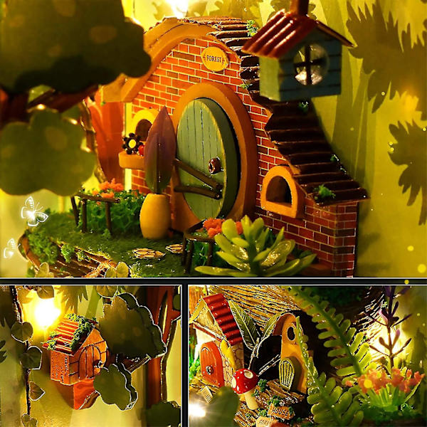Søt 3D Firefly Forest DIY Håndverk Møbler LED Modell Leke