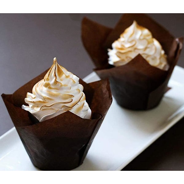 Cupcakeforme, 100 stk. Mini Tulipan Cupcakeforme Papir Muffinsbageskål