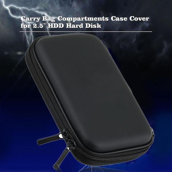 Hard Nylon Case Cover til 2,5'' HDD Hard Disk Sort
