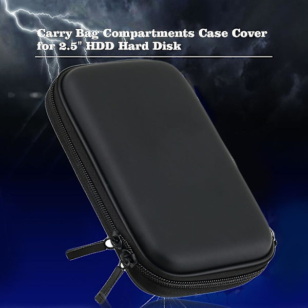 Hård Nylon Case Cover til 2.5'' HDD Harddisk Sort