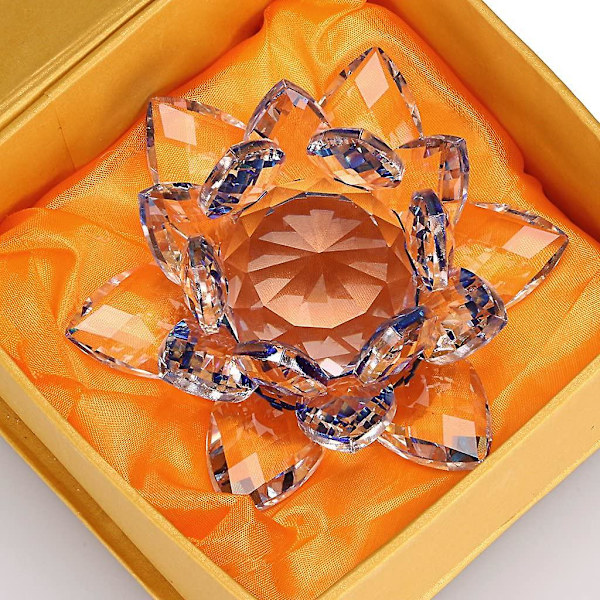 Krystal Lotusblomst, Dia 100mm(4\") - Til Hjemmedekor