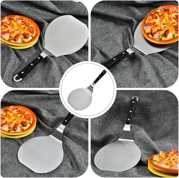 Pizzaspade i rustfritt stål med aluminiumskuffe, rustfri og med hull for oppheng