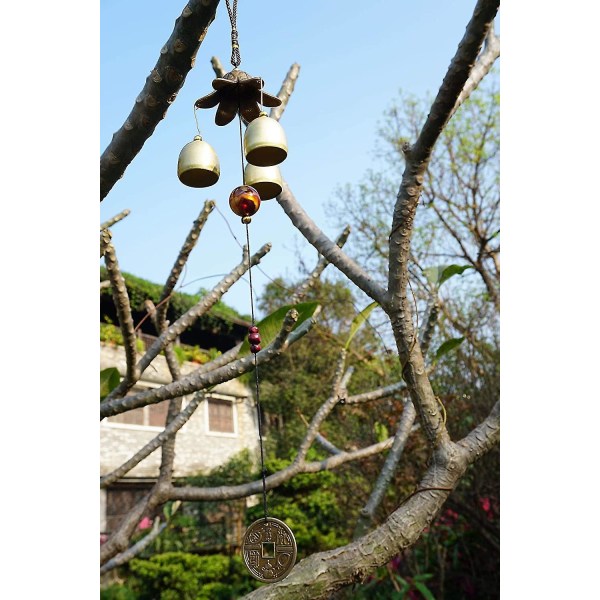 2 pakke Lucky Wind Chimes 3 Bells Feng Shui Wind Bell Med S-krok For Good Luck Hjemmehage Hengende dekorasjonsgave