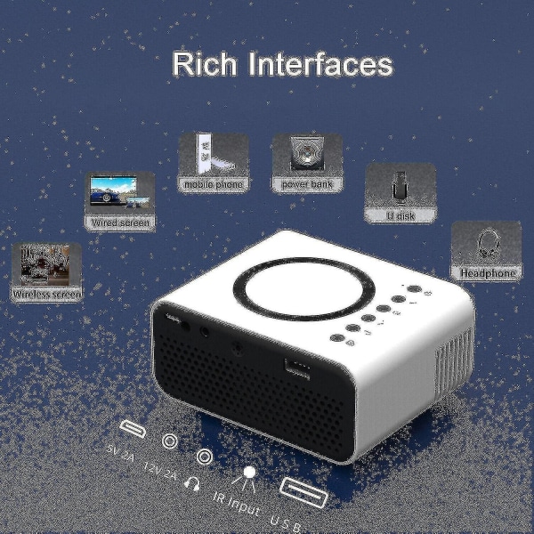 4k-projektori 7500 lumenia 1080p 3d Led Mini Wifi Video Kotiteatteri Cinema Dz (musta)