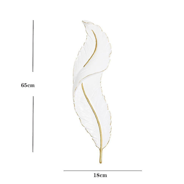 1-lys 65cm LED væglampe Fjerform Luksus Stil