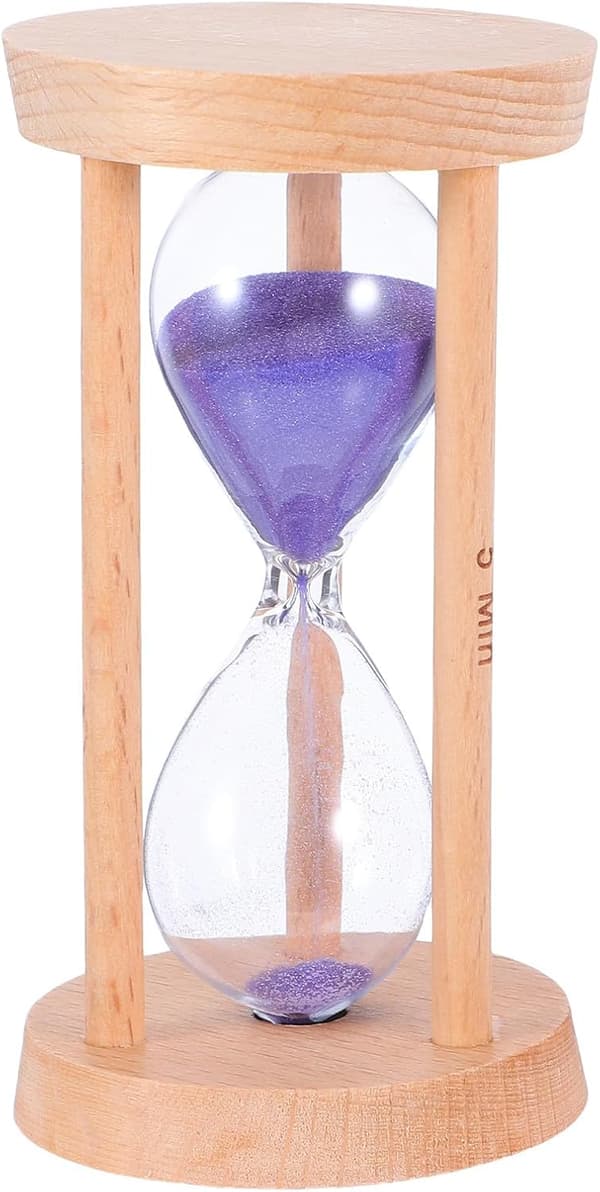 5-minuters timglas Mini Timglas Timer Träram Glas Sand Klassisk Rund Elegant