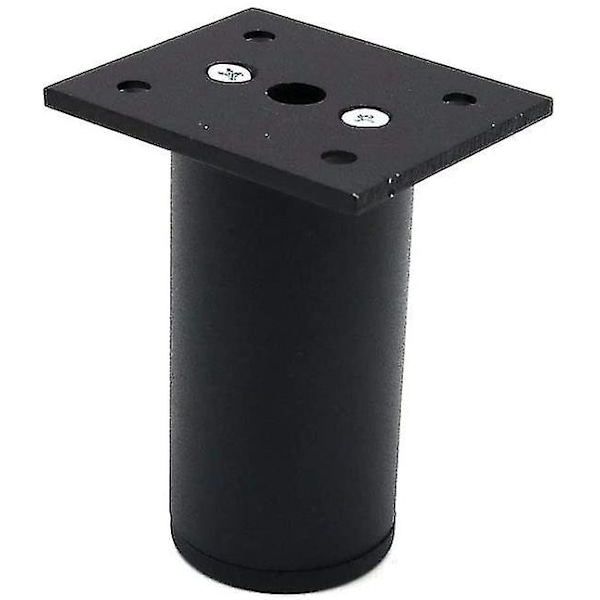 Sæt med 4 Møbelben i Mat Sort, Justerbare, 38x80mm