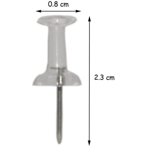 400 st trycknålar Klara tumstift Plasthuvuden