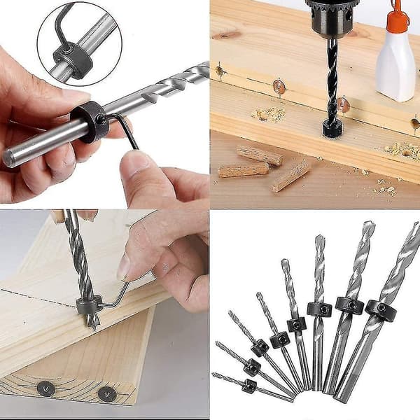 Bor Dybdestop 8 stk Dybdestop Borbit Positioner Ring Krage Ring Positioner Med Hex Nøgle