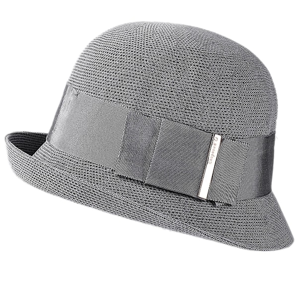 Elegant Bowler Hat med Buede Kanter - Tophat Dekoration Jazz Hat til Street Shooting Gray