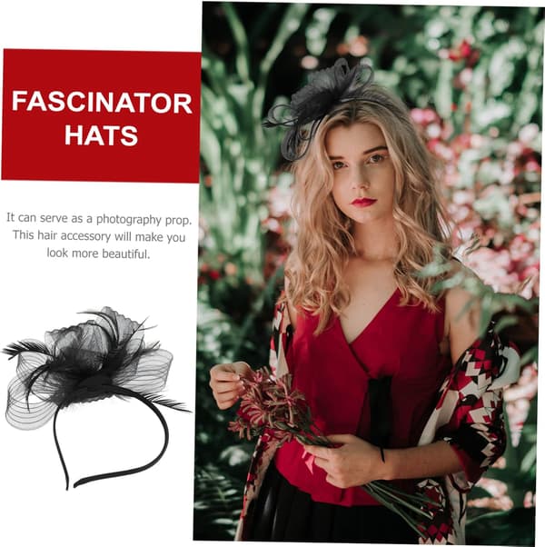 Retro Fascinator Hatt Pannband för Kvinnor Elegant Håraccessoar
