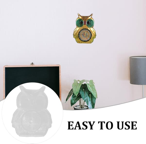 DIY Silikone Ugleur Form til Epoxy Støbning, Semi-3D Ugle Vægur Form Silikone Form