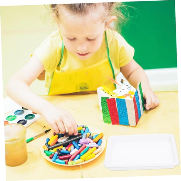 3 stk. Skolemaling Eksperiment Plastbrett Multifunksjonelt Serveringsbrett Laget av PP-materiale