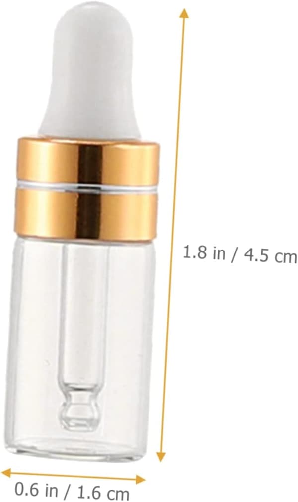20 st 3 ml eteriska oljedroppflaskor i glas, läckagesäkra påfyllningsbara mini-tomflaskor