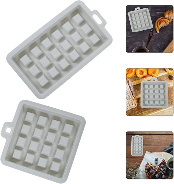 2 stk silikon vaffelform for kakebaking, gjenbrukbar og praktisk silikonform
