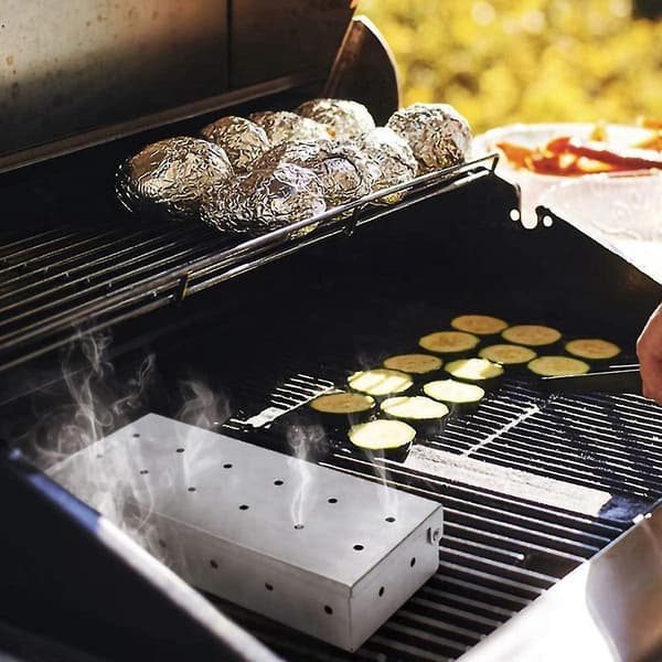 Træflis Rygerboks Rustfrit Stål Grill Røg Kødkasse