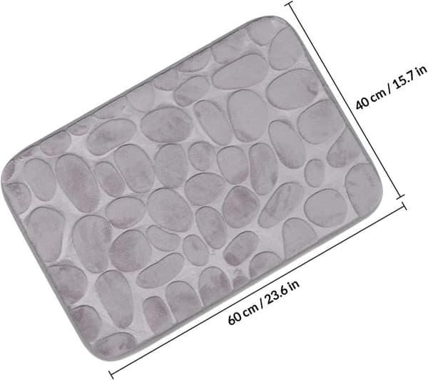 Gulvmåtte i stenform til badeværelset 20x16x0.5inch Flannelmateriale