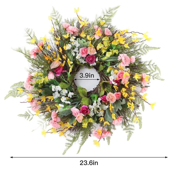Keinotekoinen Daisy-kukkaseppele tulppaanin muotoinen etuoven sisustukseen