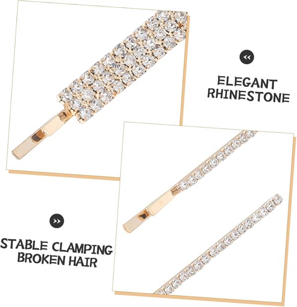 18 stk. glitrende rhinestone sidehårklemmer, legering hårnåler, dekorative spenner