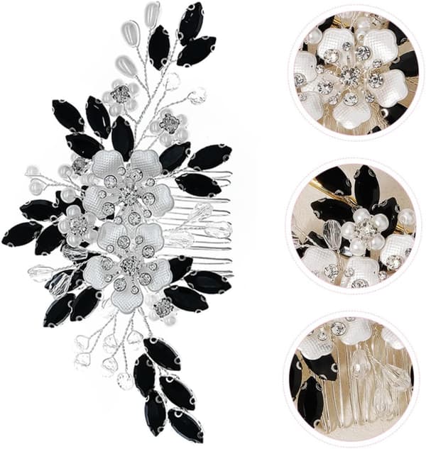 Pärlblomma hårkam för bruden elegant bröllopsaccessoar återanvändbar blomdekor